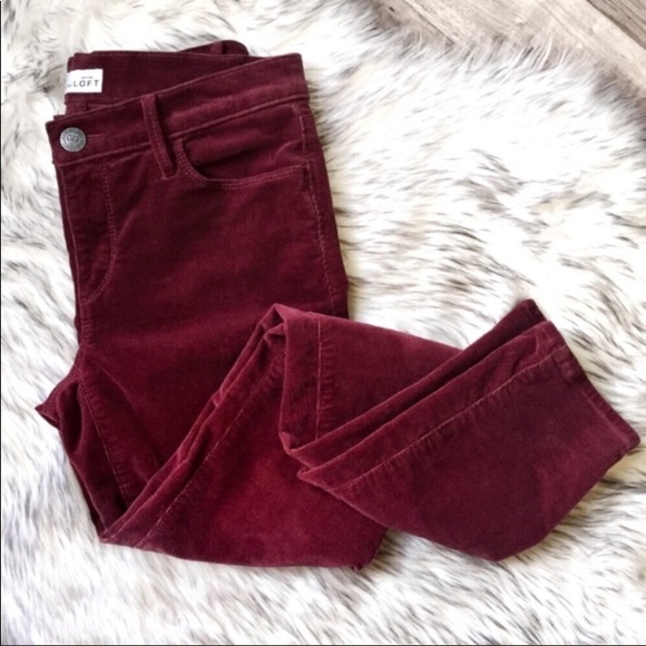 LOFT Pants - LOFT Modern Skinny corduroy pants wine berry 26/2